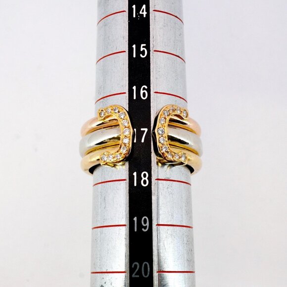 Cartier 2C Ring in 18K Yellow Gold (K18YG), White (K18WG), and Pink with Diam... - Picture 5 of 7